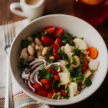Load image into Gallery viewer, Italian grain bowl with white beans tomato and red bell pepper Eat Smart RVA meal delivery service

