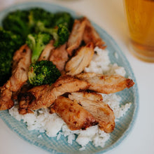 Load image into Gallery viewer, Lemongrass chicken over rice with broccoli Eat Smart Richmond VA meal delivery service
